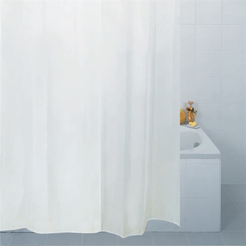Aqua Fabric White Shower Curtain